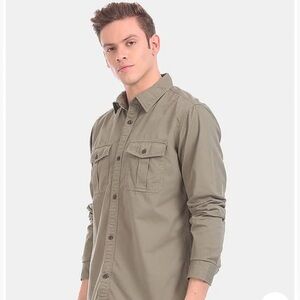 GAP Men's Casual Khaki Button-Down Shirt Y2K size Large